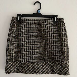 Vintage Tan Kenar Tweed Wool Blend Mini Skirt Size 2 Lined Academia Preppy